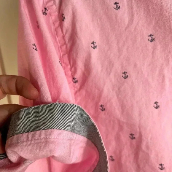 Report Collection short-sleeve button shirt,  Large, pink, Resort Vacation - Picture 5 of 8